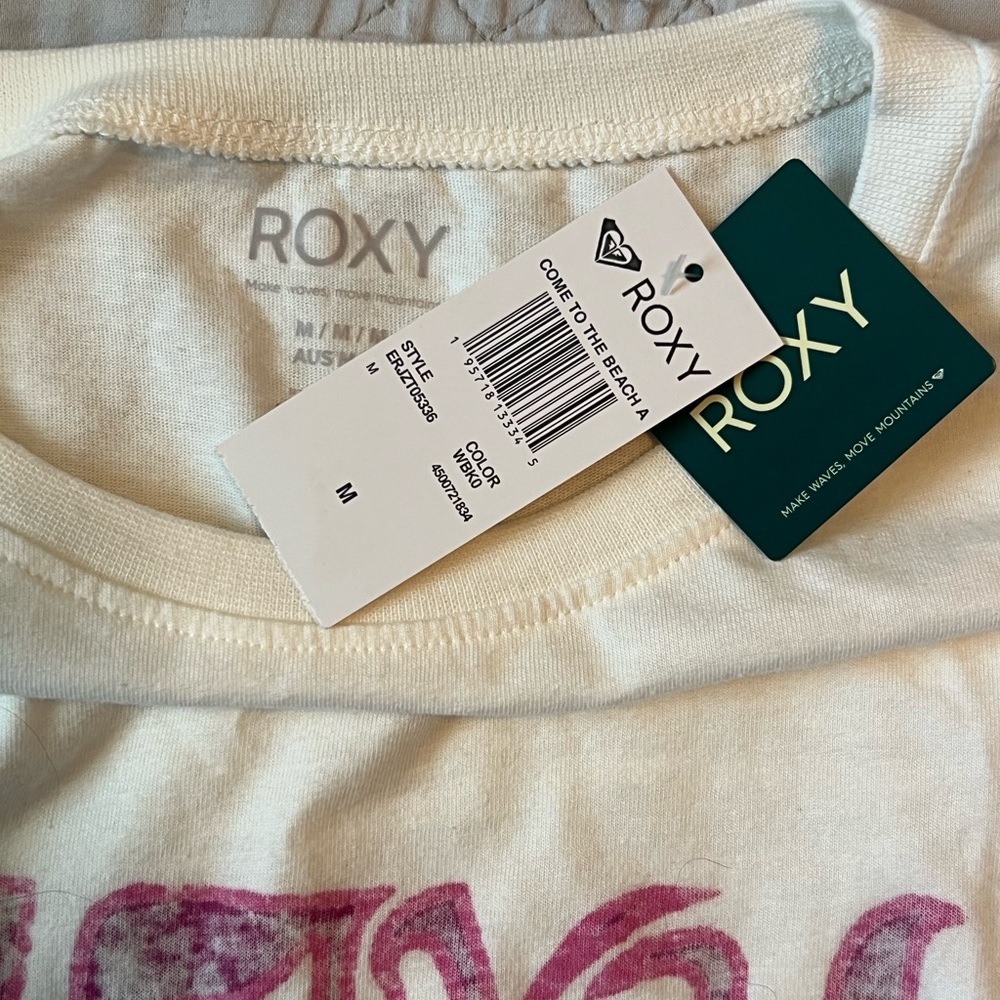 Roxy Oversized Graphic Swimsuit Coverup Tee, Vintage White, Size M (NWT) - Picture 6 of 7